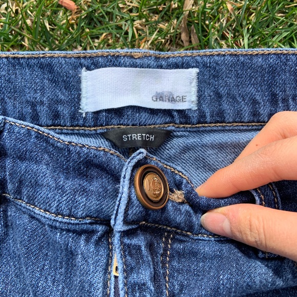 Cuffed Denim Shorts - Retro High Waist (GARAGE) - Picture 4 of 4